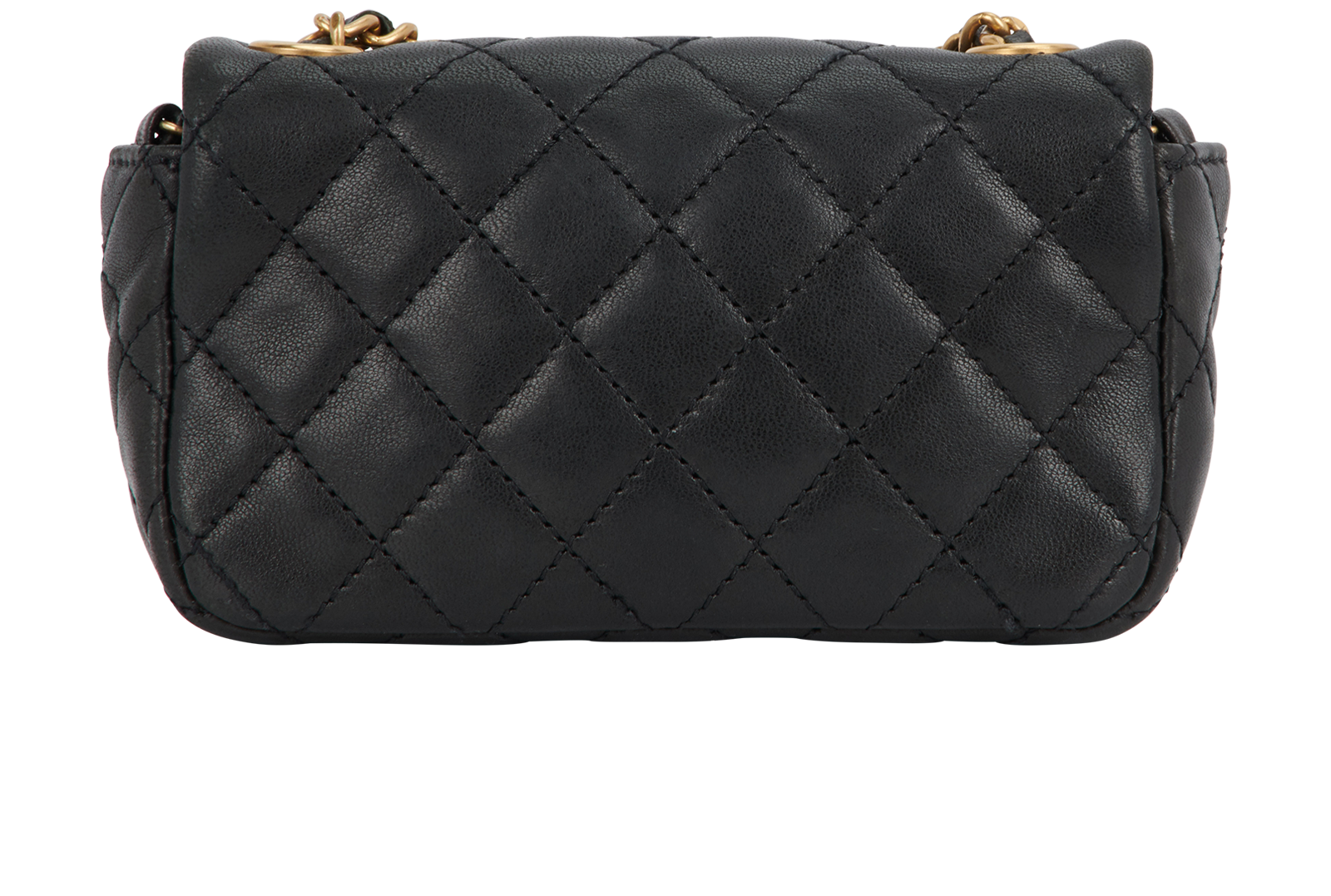 Super Mini Flap Bag, &pound;1,600, Handbags, Black, Lambskin Leather, Back view
